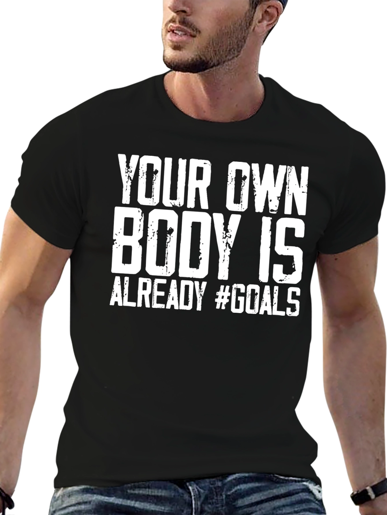 Black Your Own Body Is Already #Goals T-Shirt view 6