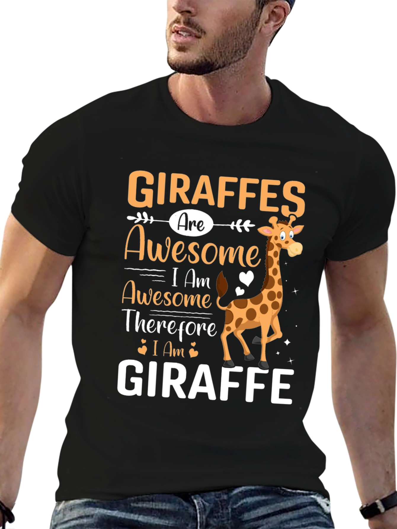 Black Giraffes Are Awesome Graphic T-Shirt view 6