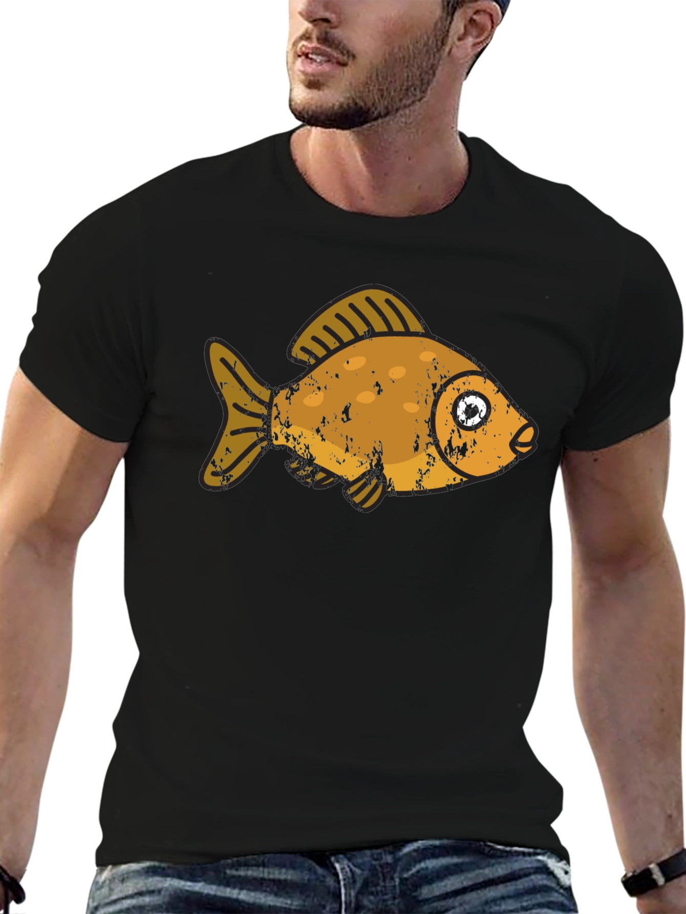 Black Goldfish Graphic Black T-Shirt view 6