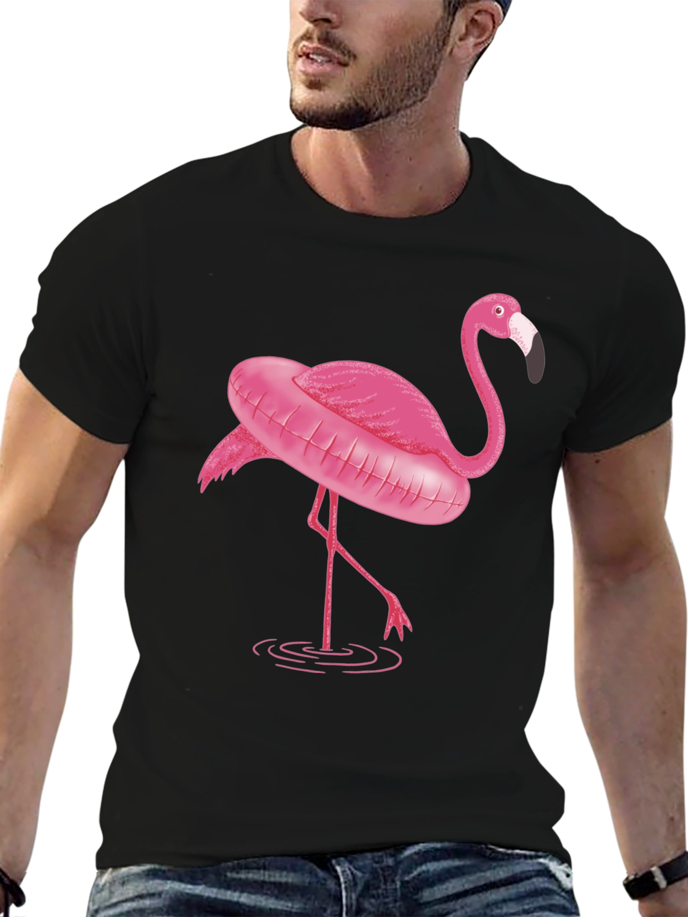 Black Flamingo T-Shirt - Black Graphic Tee view 6