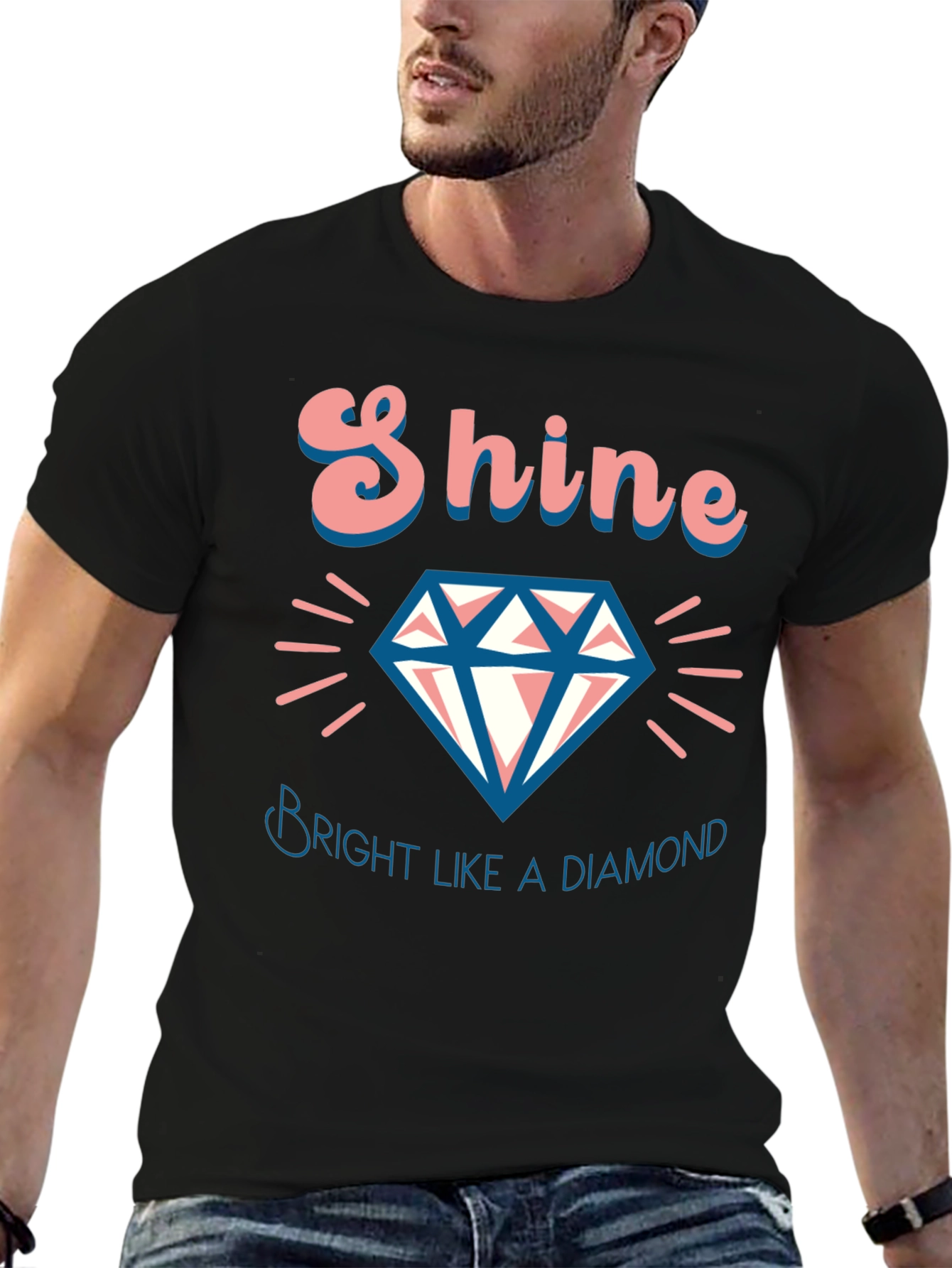 Black Shine Bright Like a Diamond T-Shirt view 6