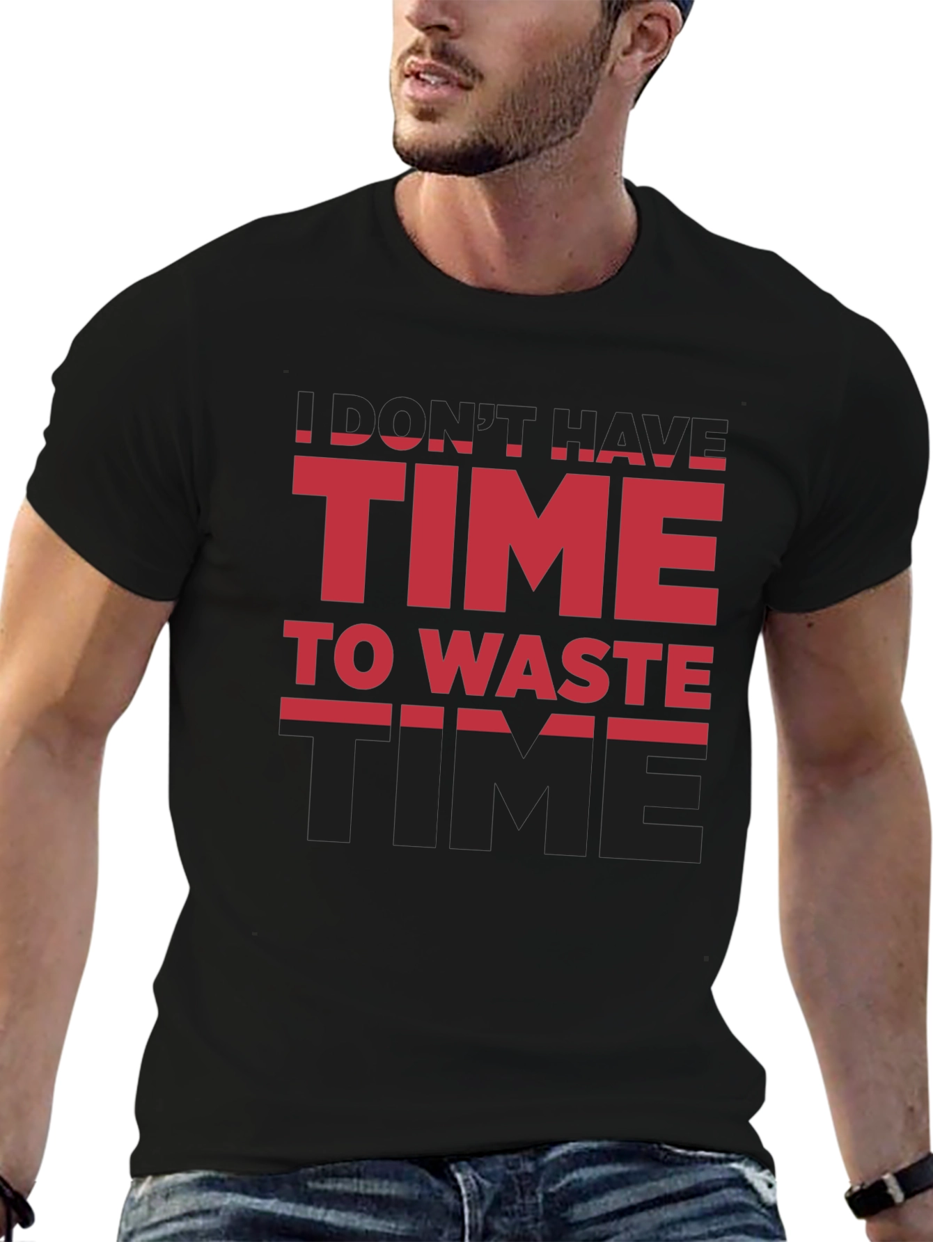 Black Time T-Shirt - Don't Have Time To Waste view 6