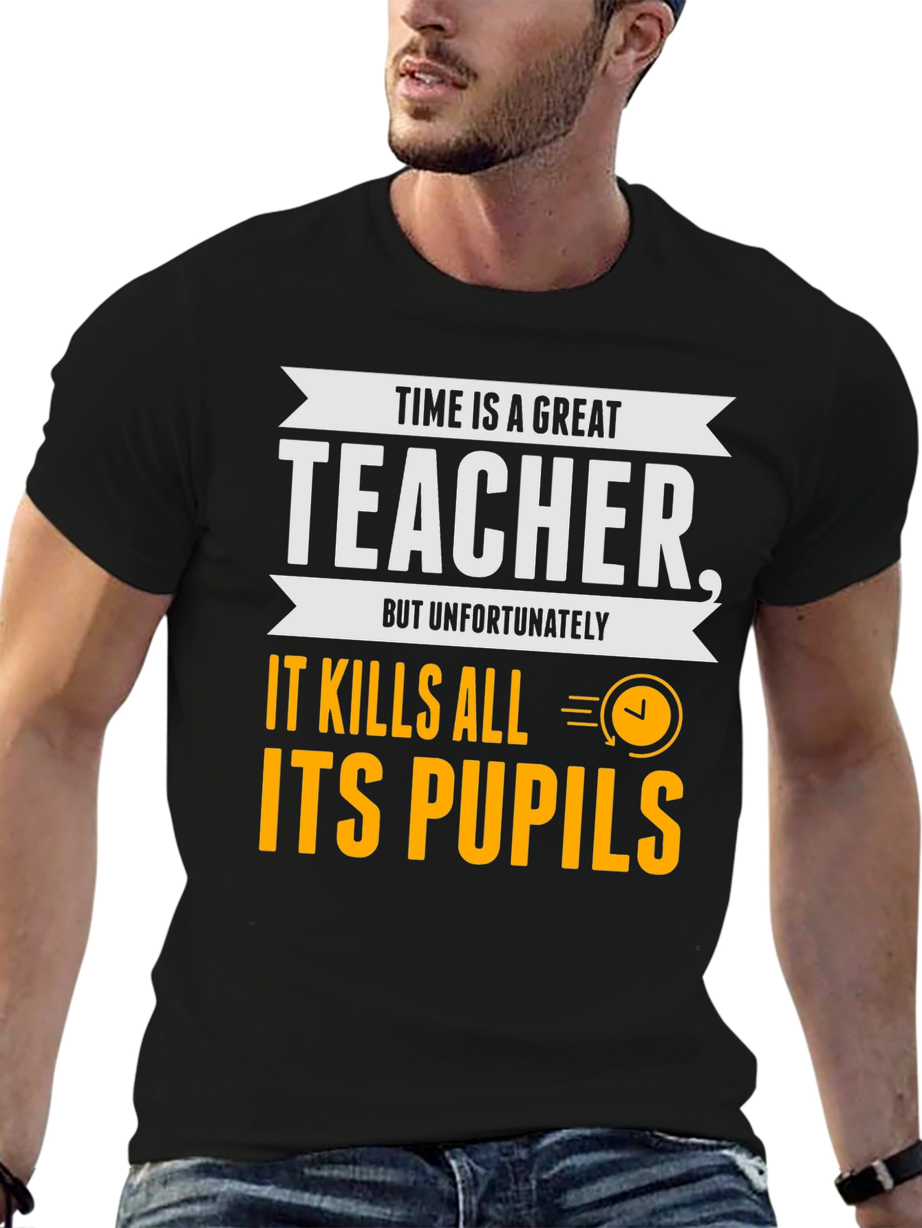 Black Time is a Great Teacher Graphic Tee view 6
