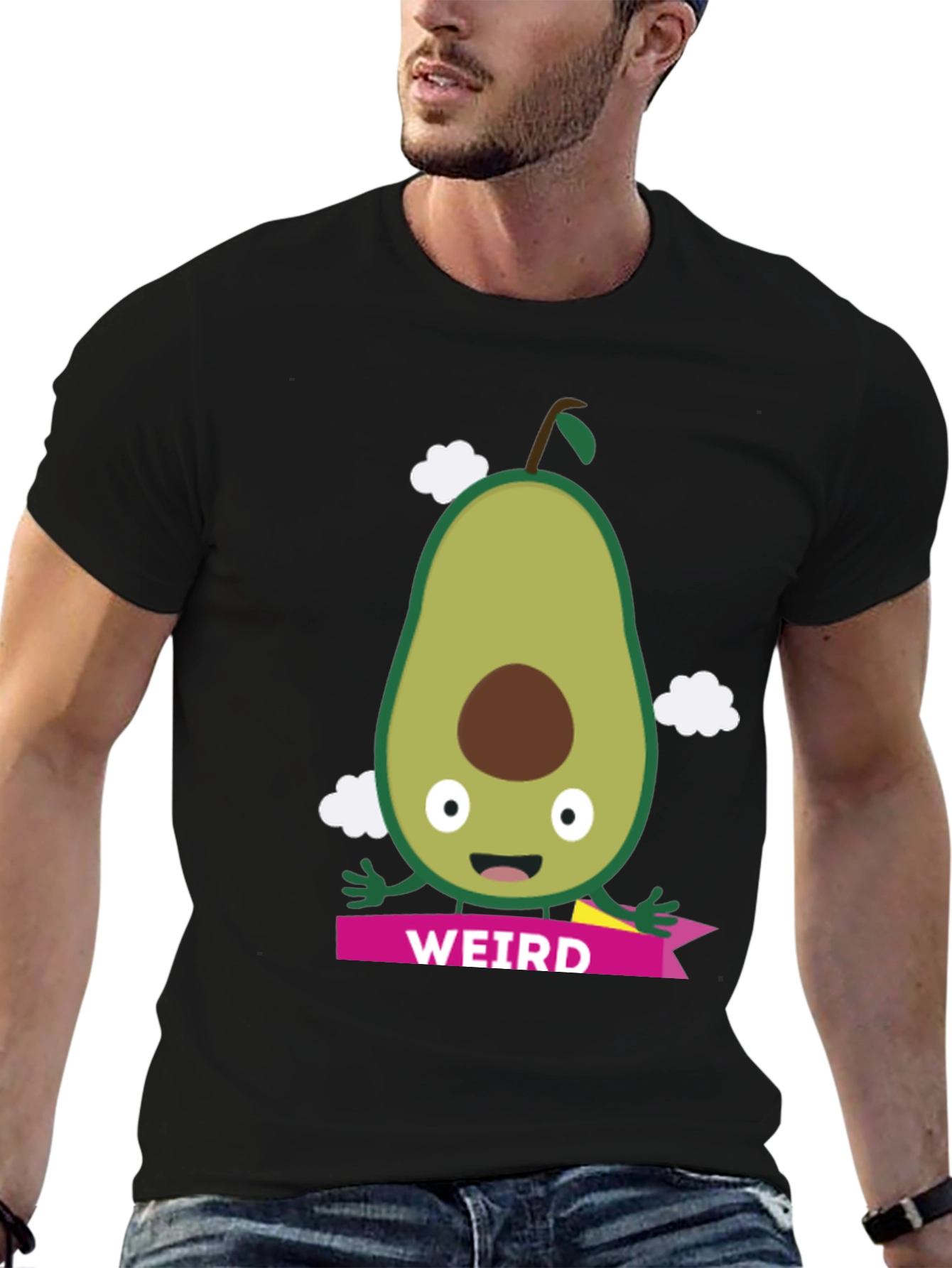 Black Weird Avocado Graphic Tee - Black T-Shirt view 6