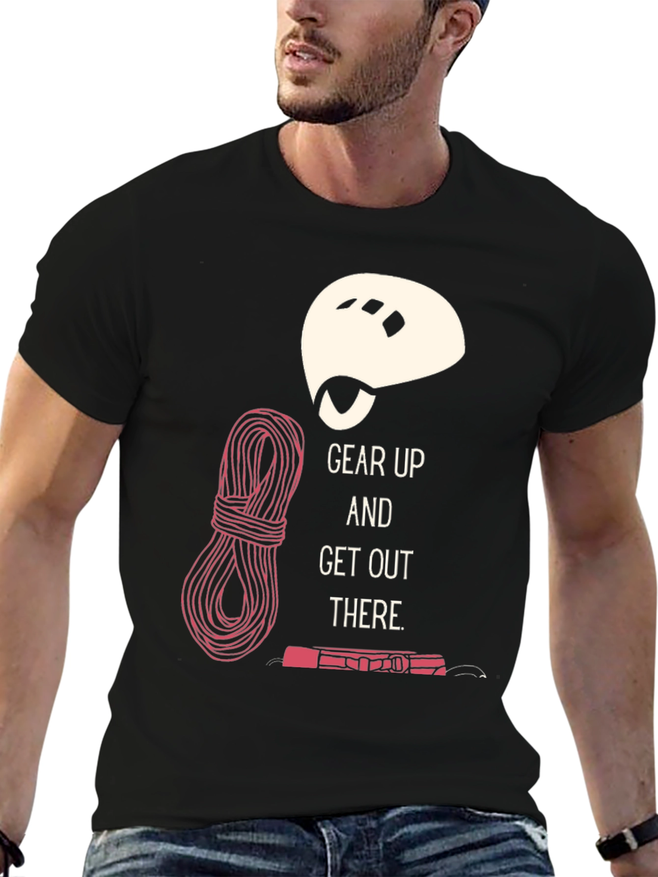 Black Climbing Gear Up T-Shirt Adventure view 6
