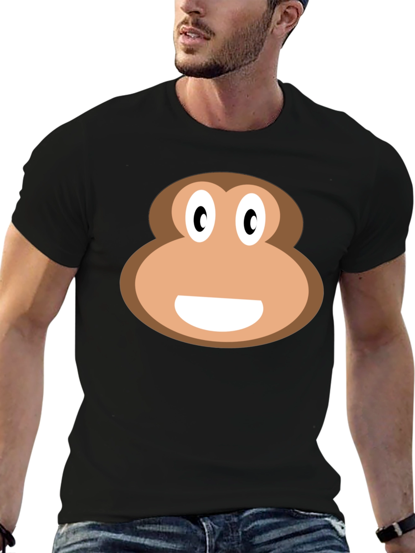 Black Monkey Face Graphic T-Shirt - Fun & Casual view 6