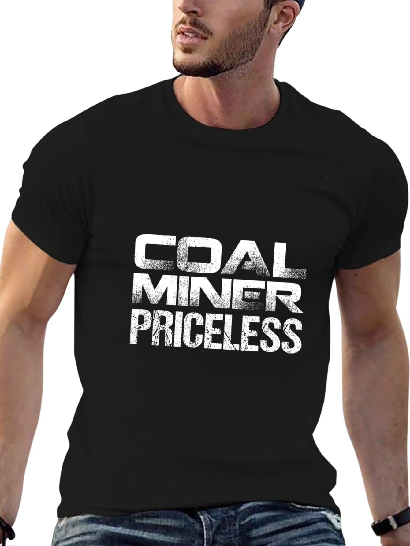 Black Coal Miner Priceless Graphic T-Shirt view 6