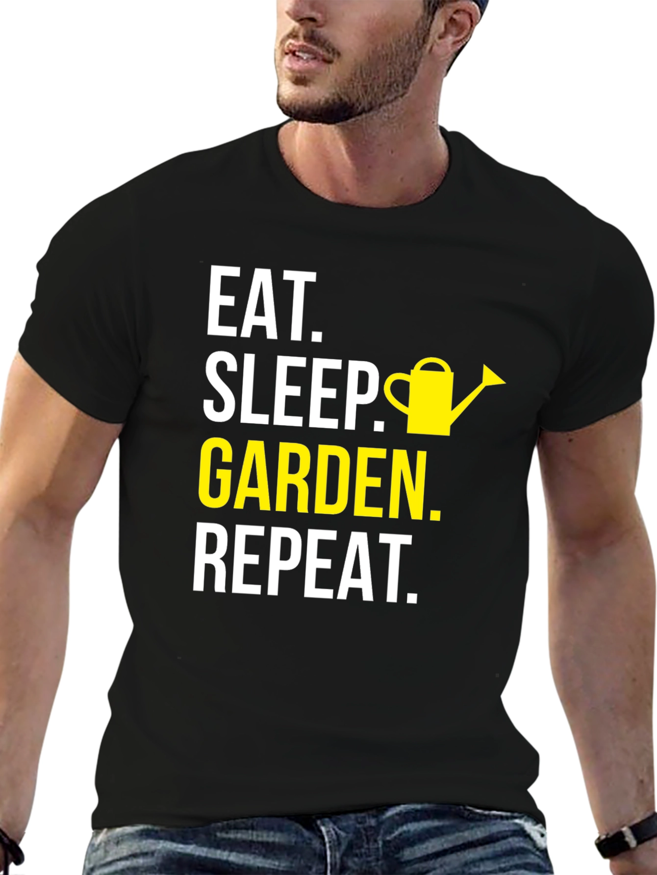 Black Eat Sleep Garden Repeat Black T-Shirt view 6