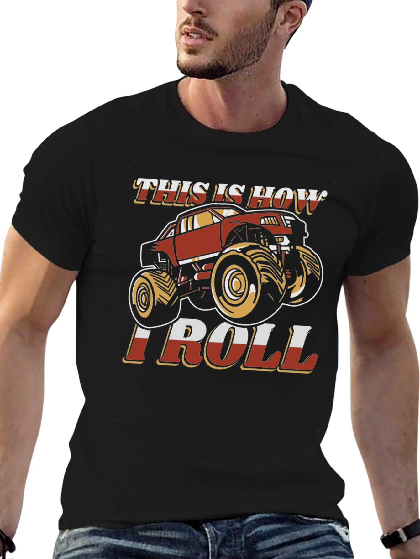 Black Monster Truck Graphic T-Shirt - "This Is How I Roll" view 6