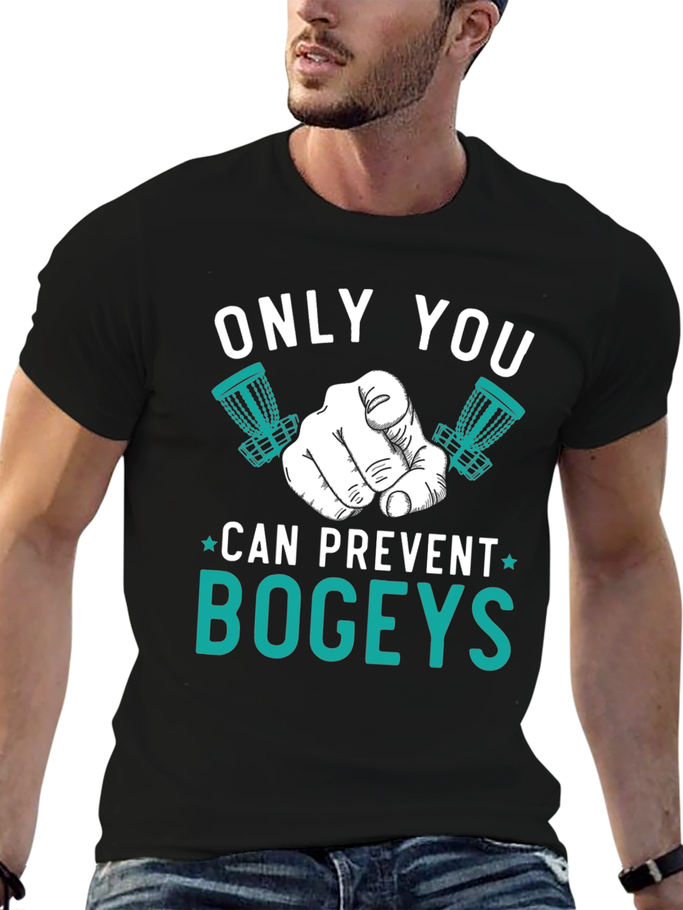 Black Only You Can Prevent Bogeys T-Shirt view 6