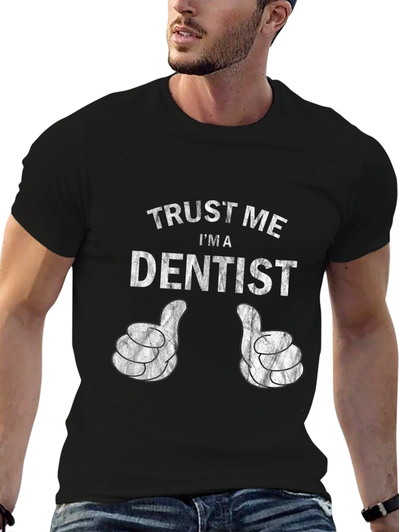 Black Trust Me I'm A Dentist Funny T-Shirt view 6