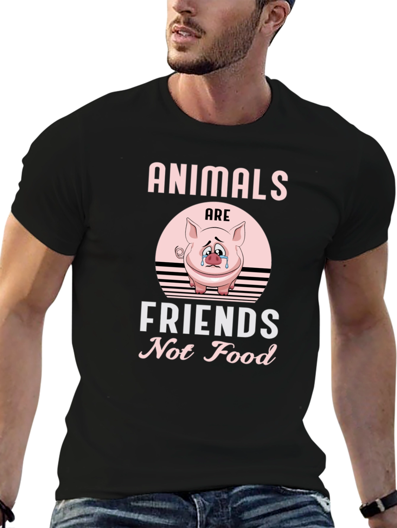 Black Animals Are Friends T-Shirt - Vegan Tee view 6