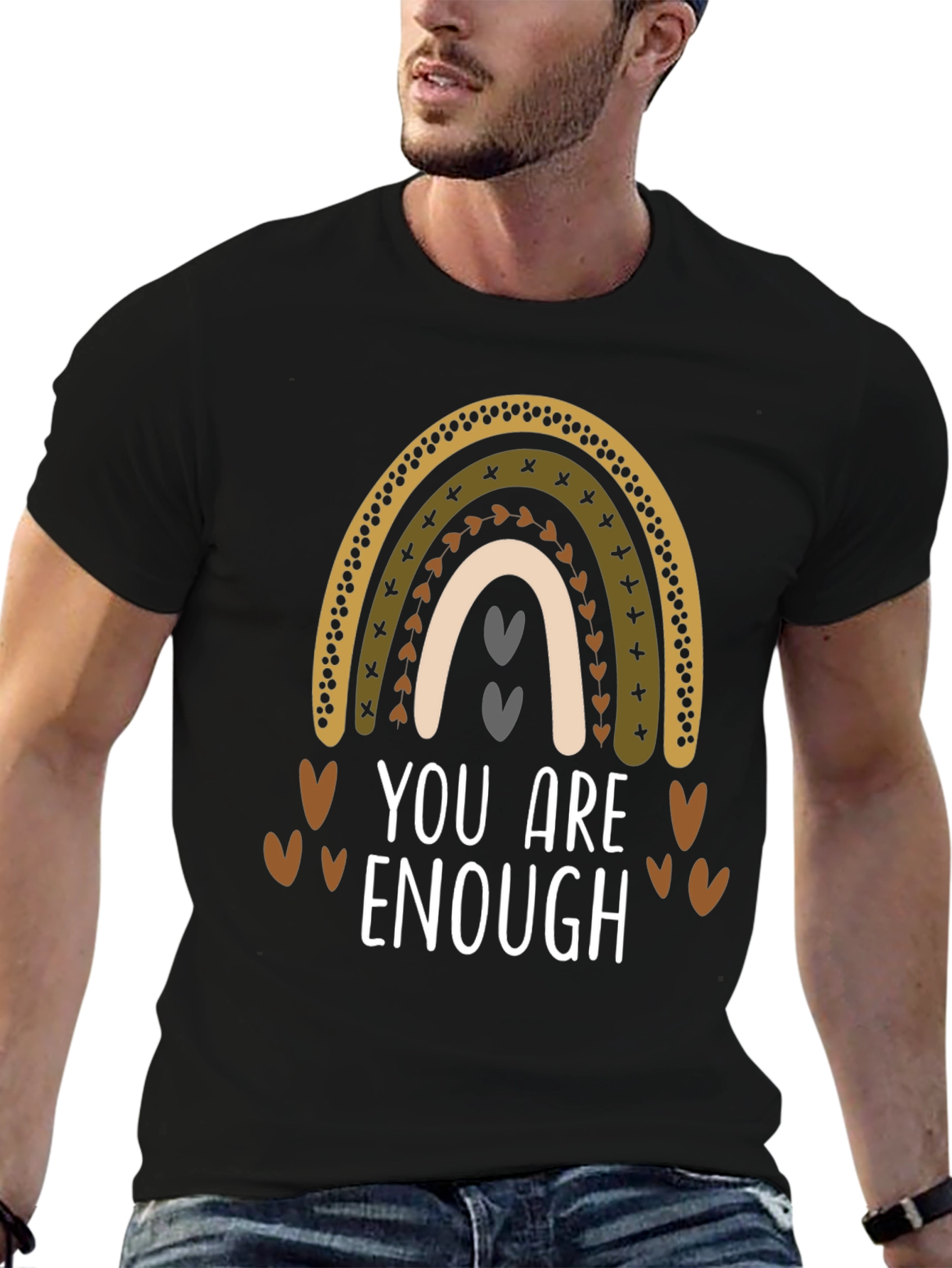 Black You Are Enough Rainbow T-Shirt view 6
