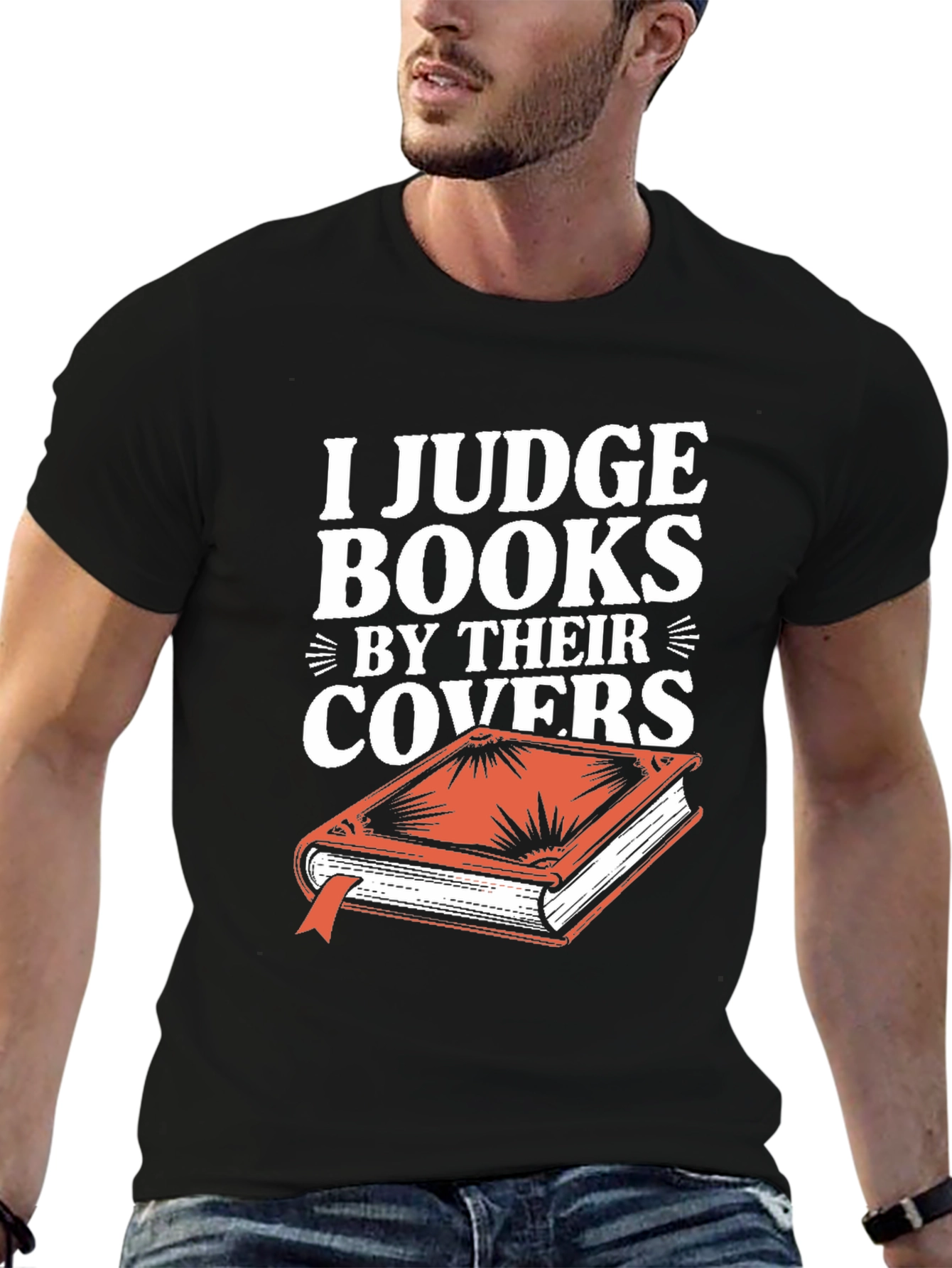 Black I Judge Books By Their Covers T-Shirt view 6