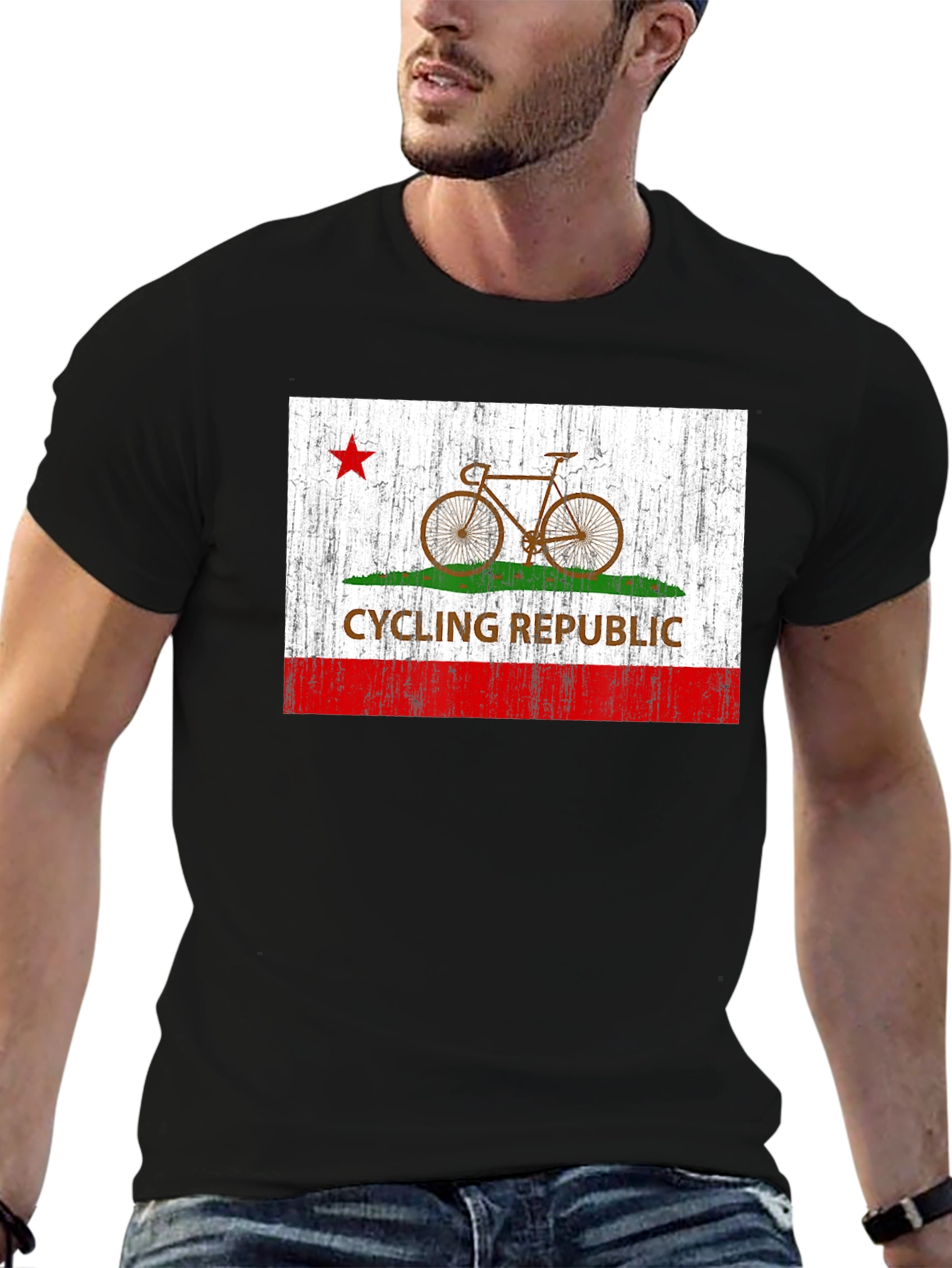 Black Cycling Republic Graphic Tee - Black Cotton T-Shirt view 6