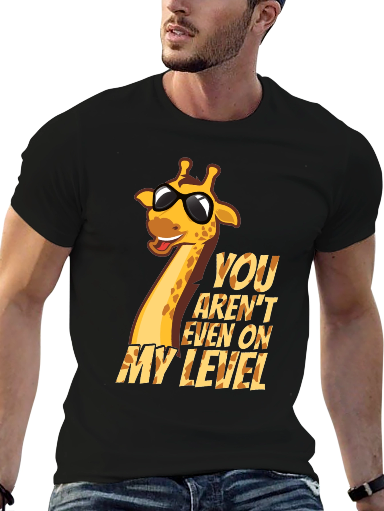 Black Giraffe Humor T-Shirt - You Aren't Even On My Level view 6