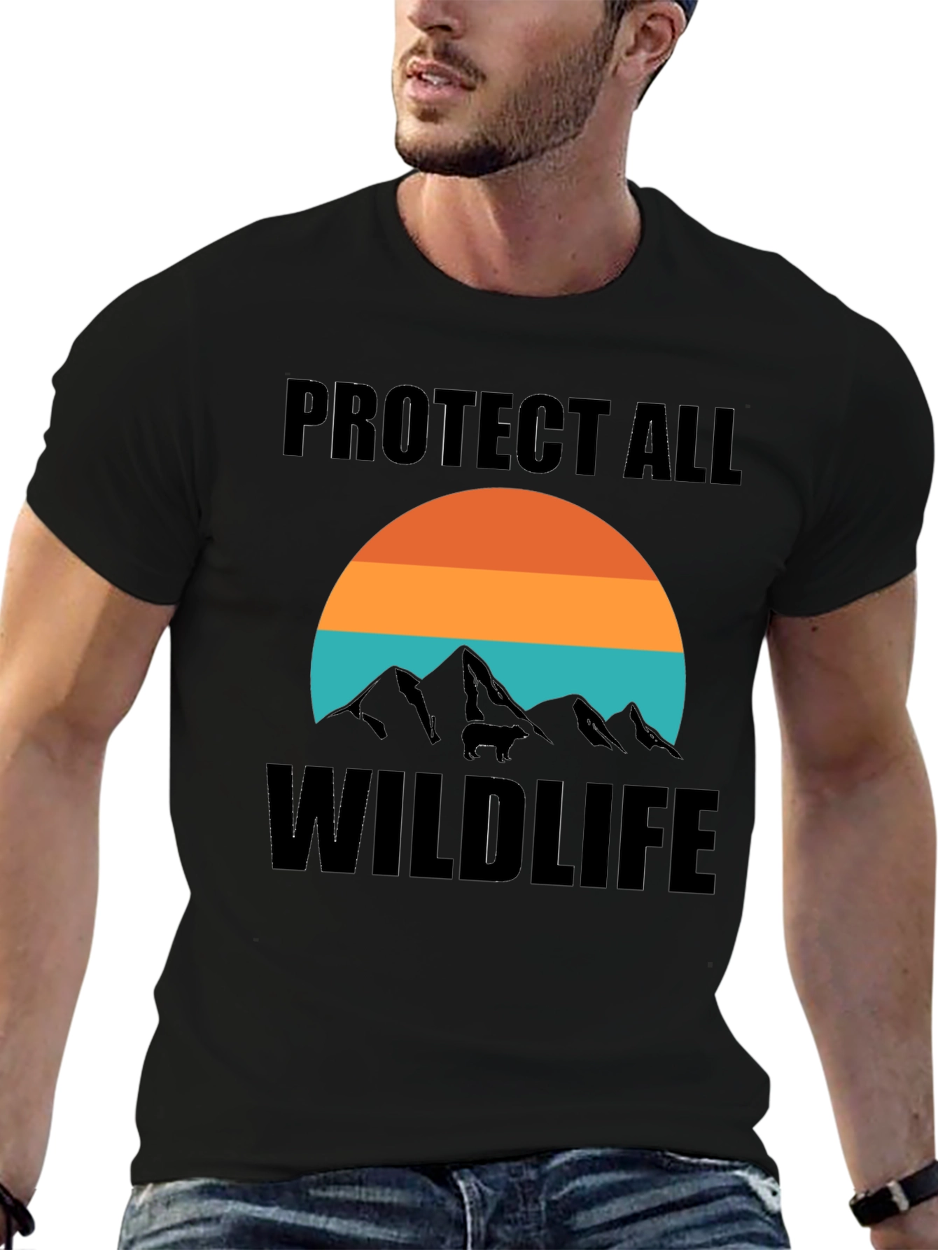 Black Protect All Wildlife Tee view 6