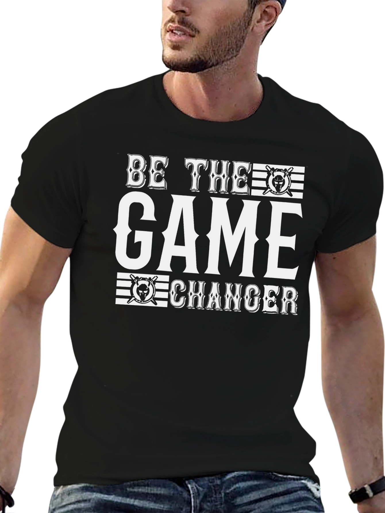 Black Be the Game Changer T-Shirt - Black Cotton Tee view 6