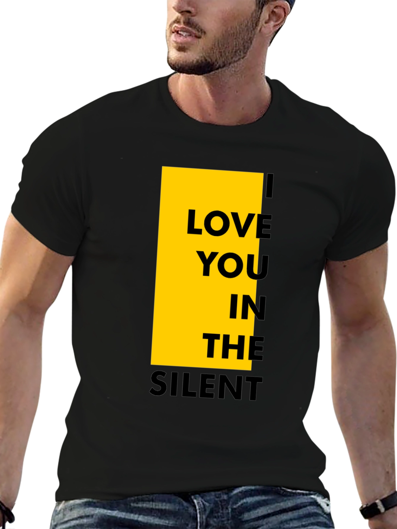 Black I Love You In The Silent Black T-Shirt view 6