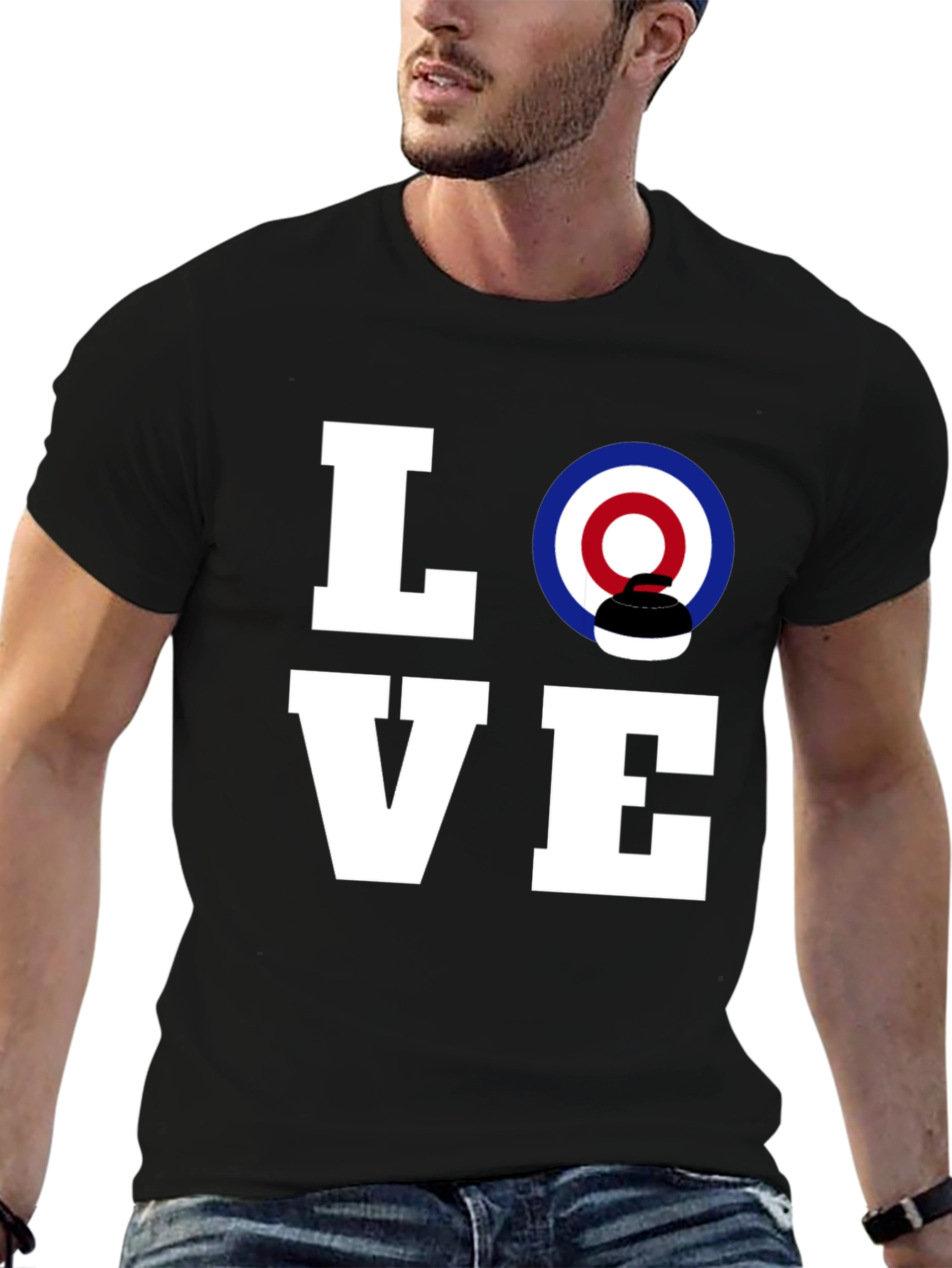 Black Love Curling T-Shirt - Unique Graphic Tee view 6