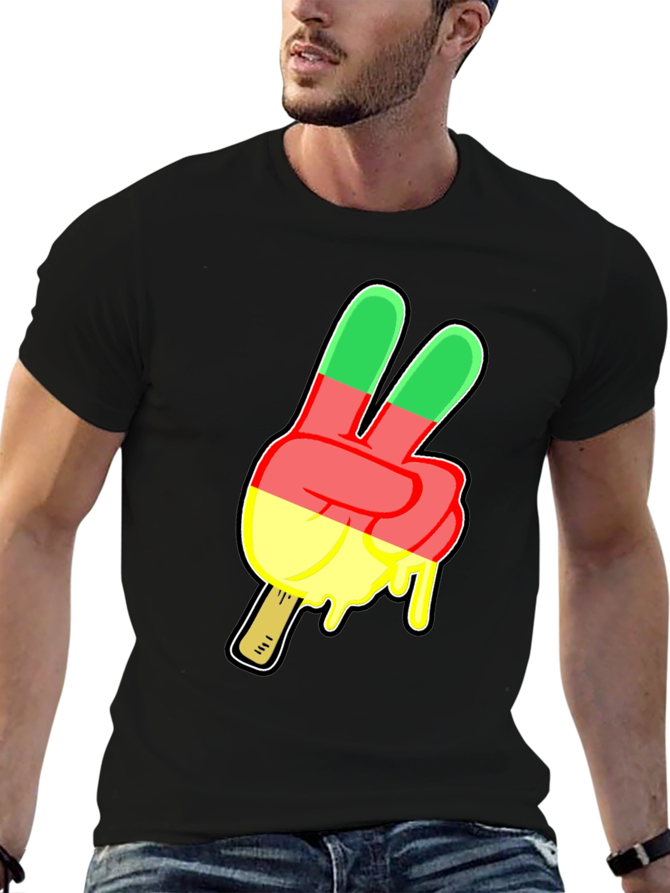 Black Peace Sign Ice Cream T-Shirt view 6