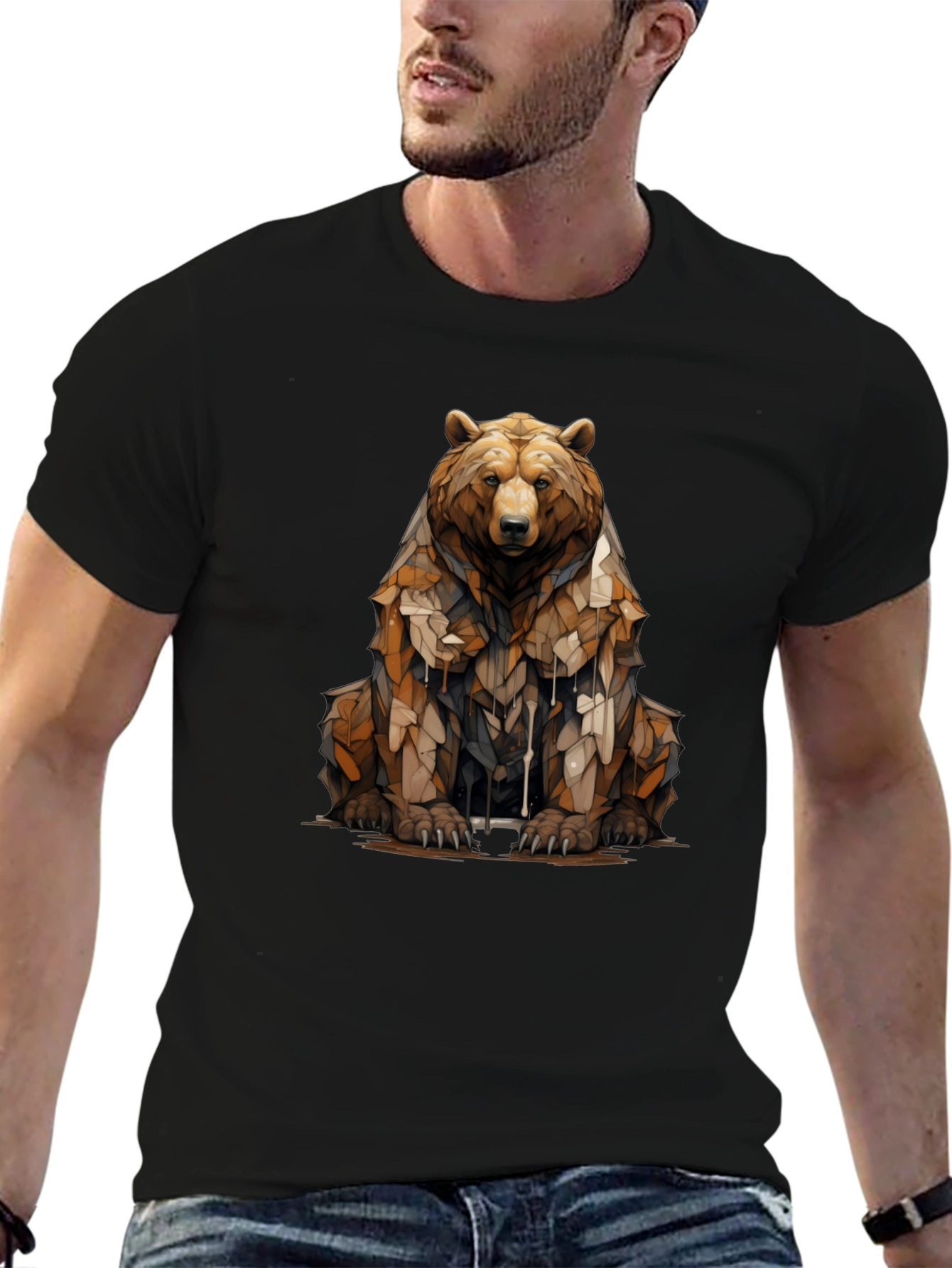 Black Bear Graphic T-Shirt - Men's Black Tee view 6