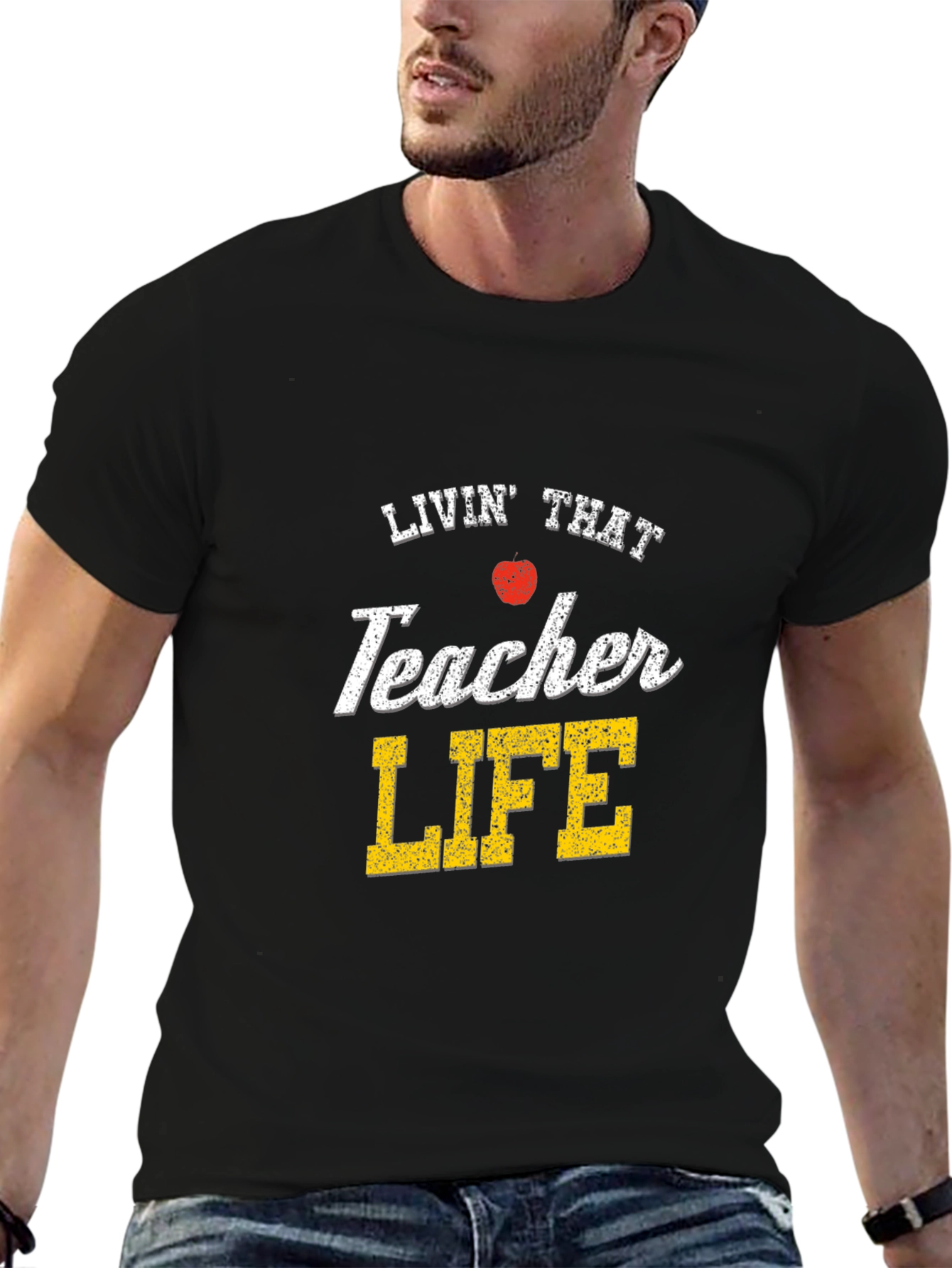 Black Livin' That Teacher Life T-Shirt view 6