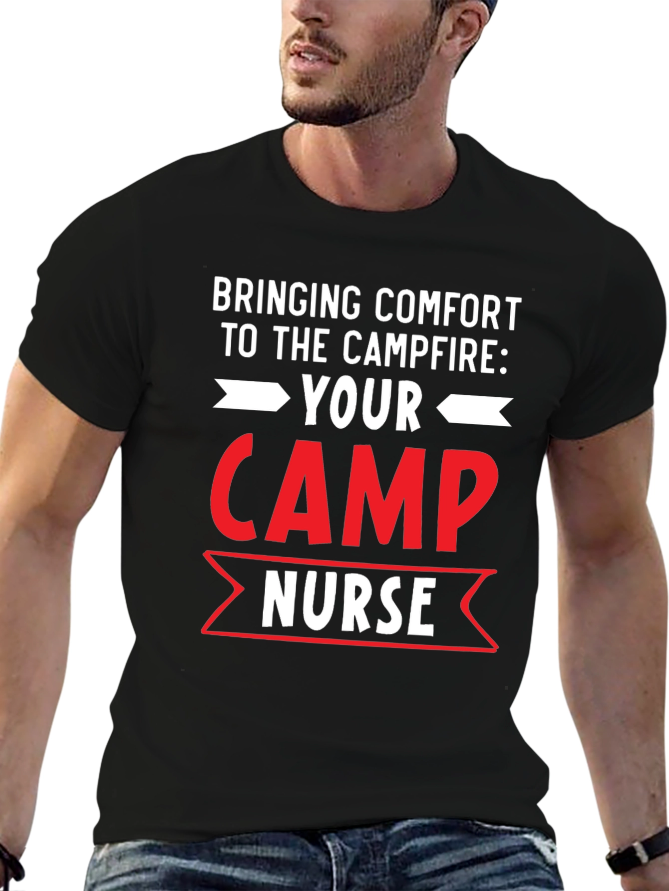 Black Camp Nurse Comfort T-Shirt view 6