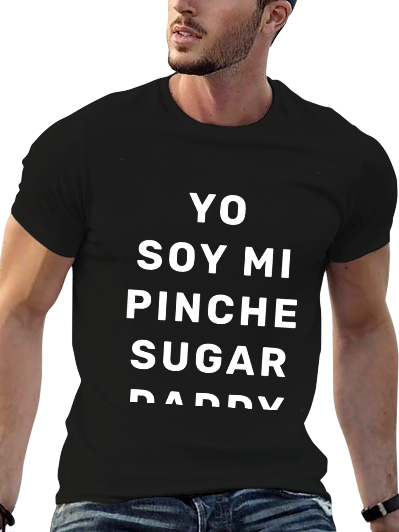 Black Yo Soy Mi Pinche Sugar Daddy T-Shirt - Black view 6