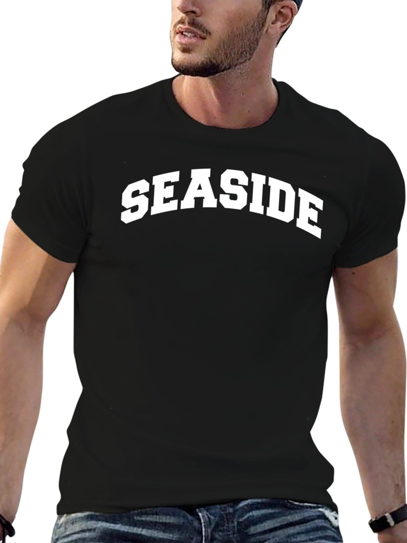 Black Seaside Graphic T-Shirt - Black view 6