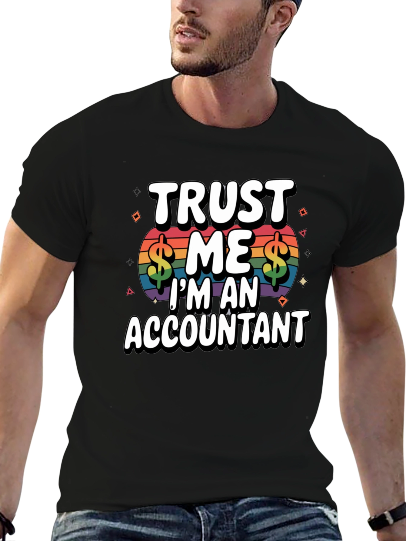 Black Trust Me I'm An Accountant T-Shirt view 6