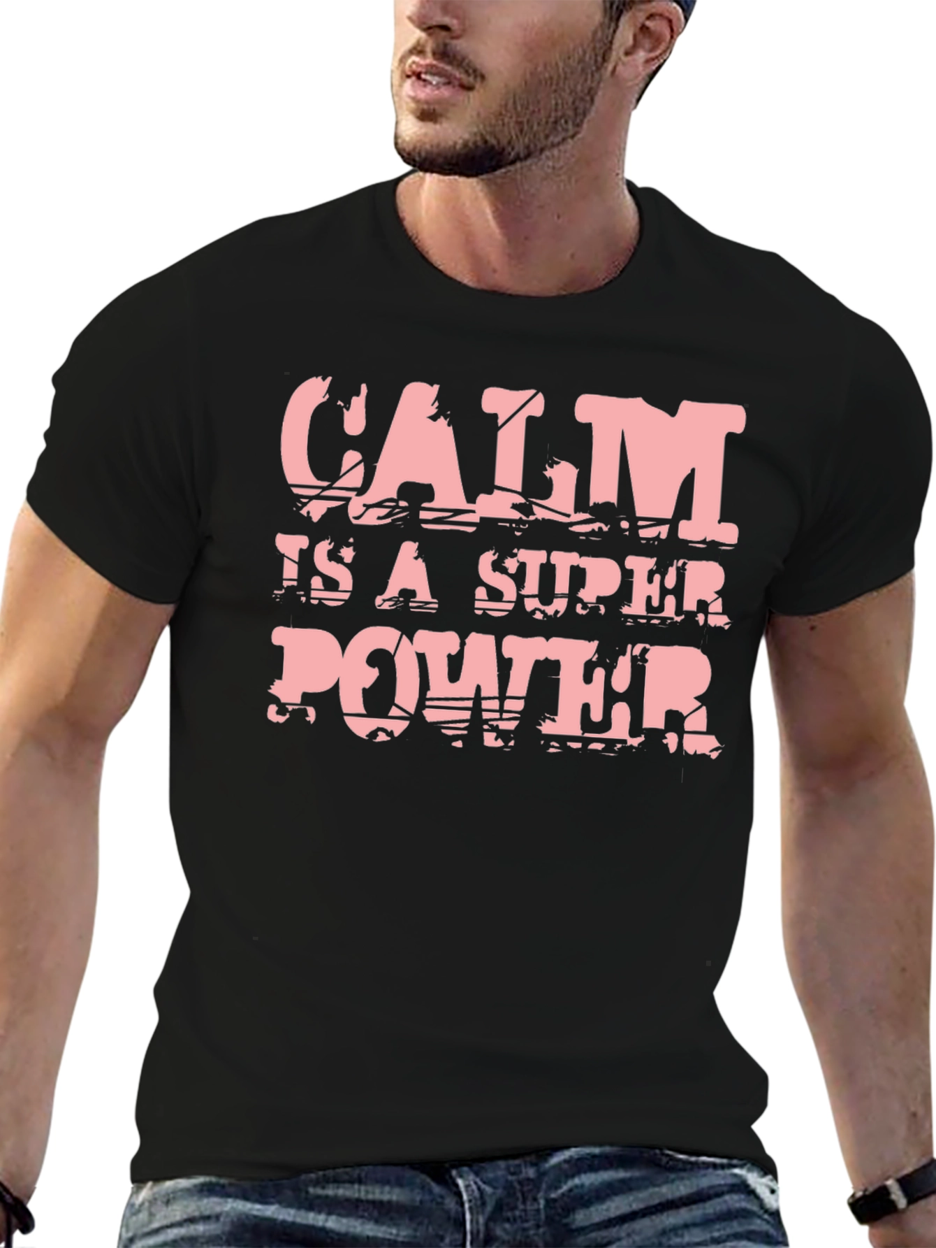 Black Calm is a Super Power T-Shirt view 6