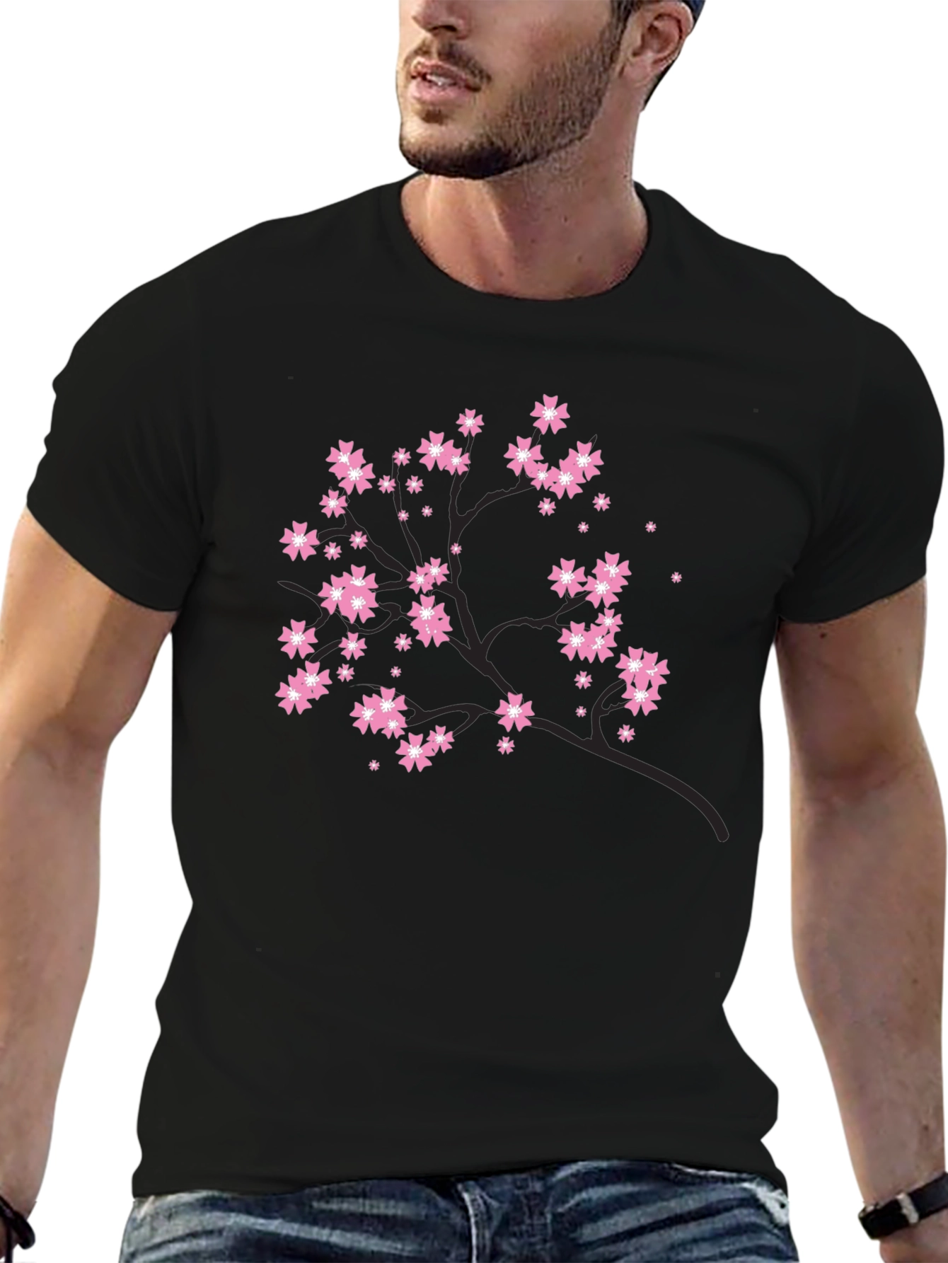 Black Blossom Tree Graphic Tee - Black view 6