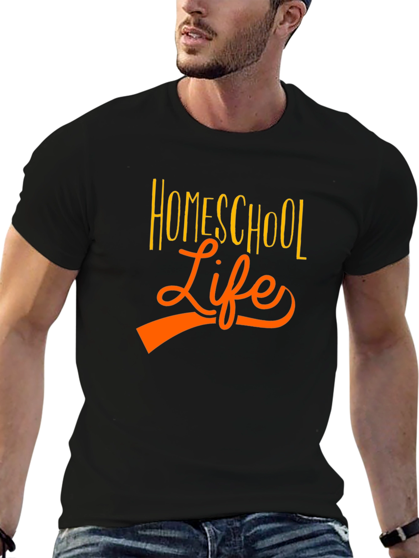 Black Homeschool Life T-Shirt - Black Casual Tee view 6