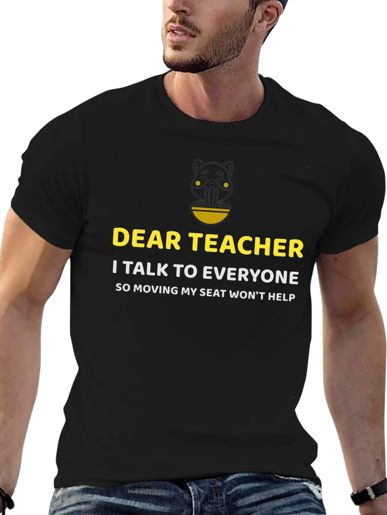 Black Dear Teacher Funny Sarcastic T-Shirt view 6