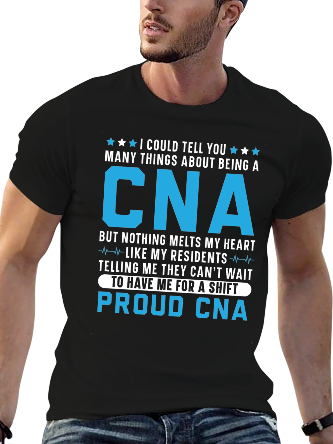 Black Proud CNA T-Shirt for Caregivers view 6