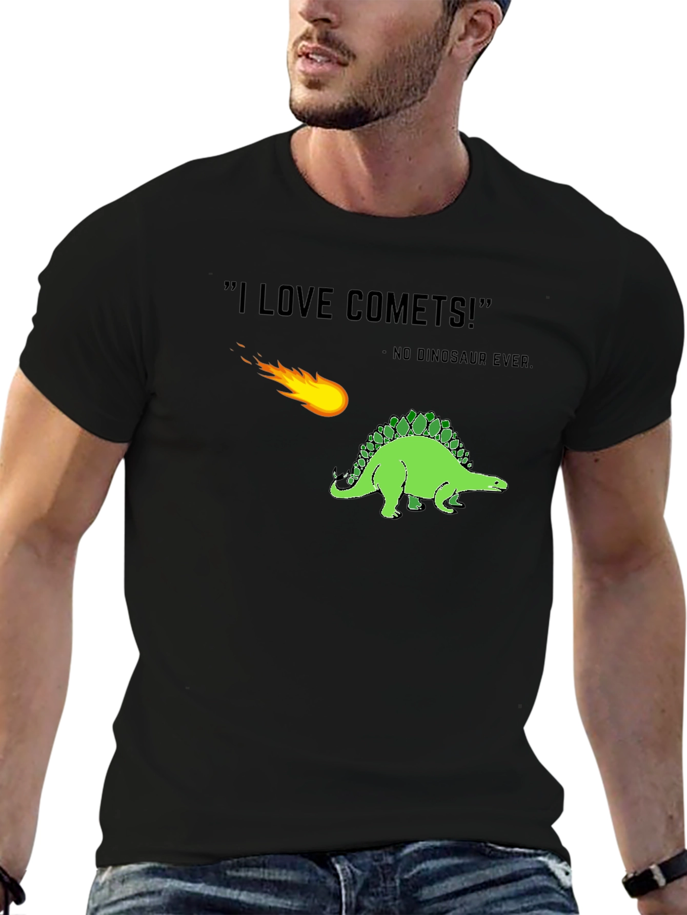 Black Dinosaur Comet T-Shirt - No Dinosaur Ever! view 6