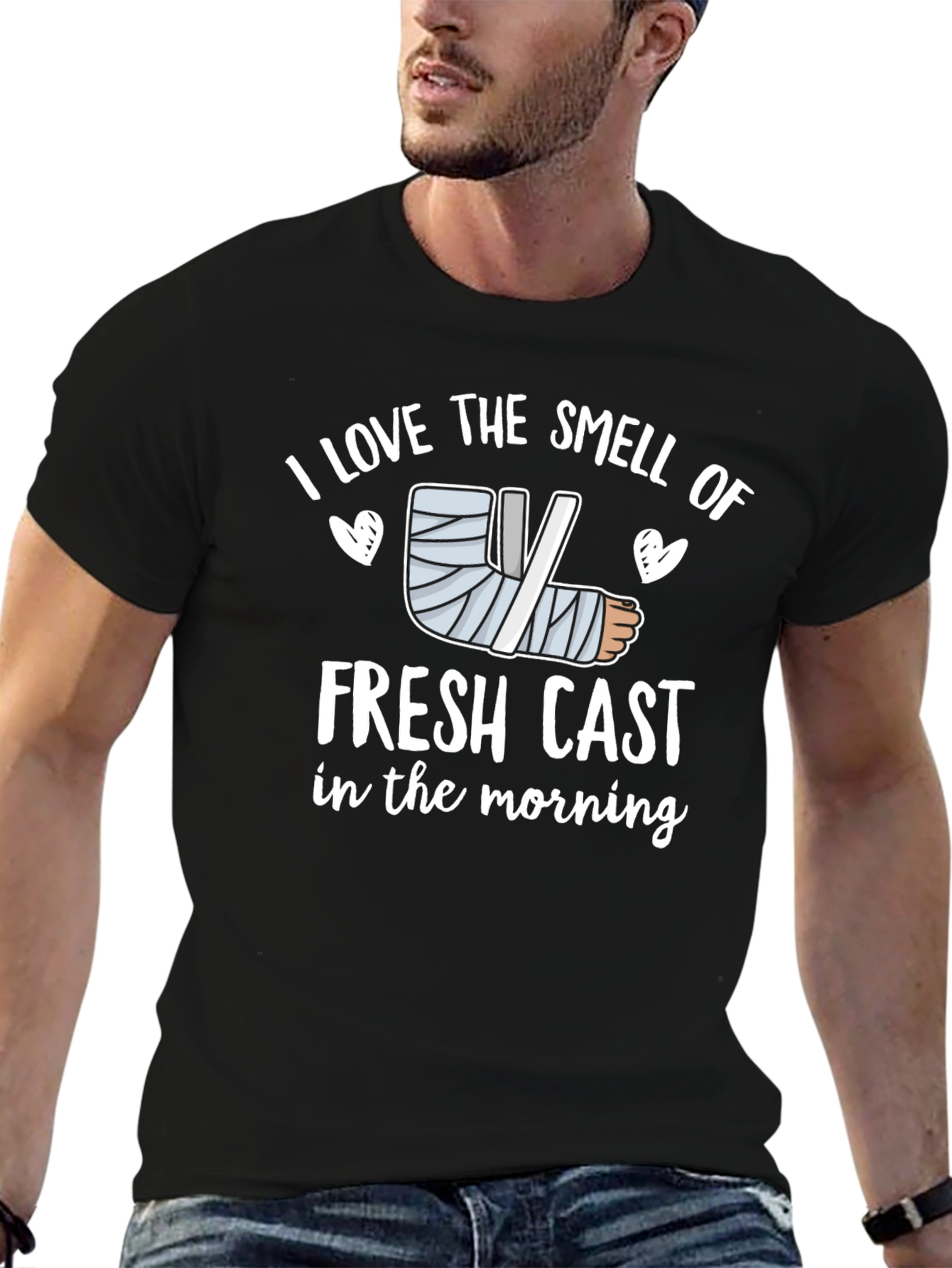 Black I Love the Smell of Fresh Cast T-Shirt view 6