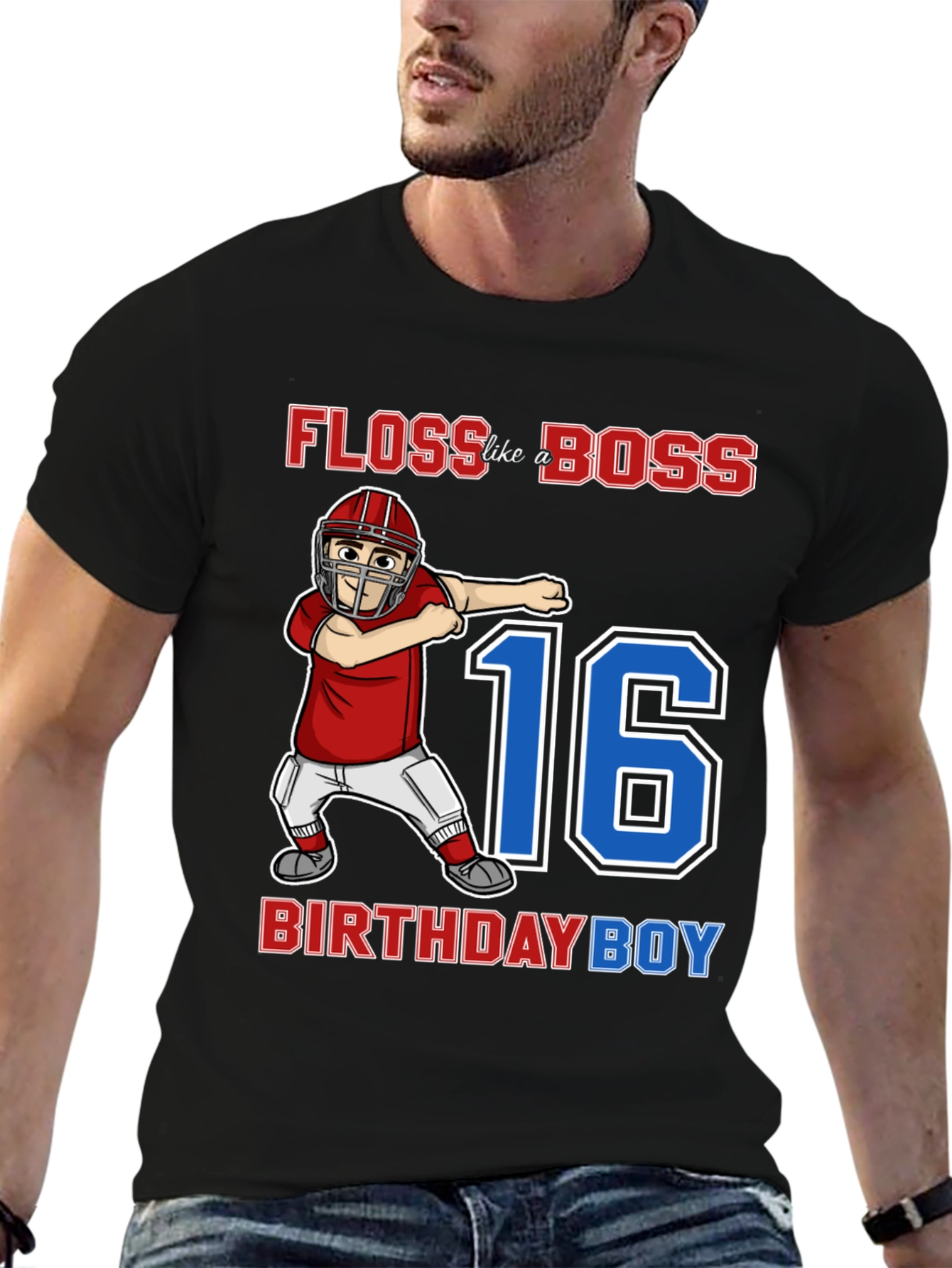 Black Floss Like a Boss Birthday Boy T-Shirt view 6