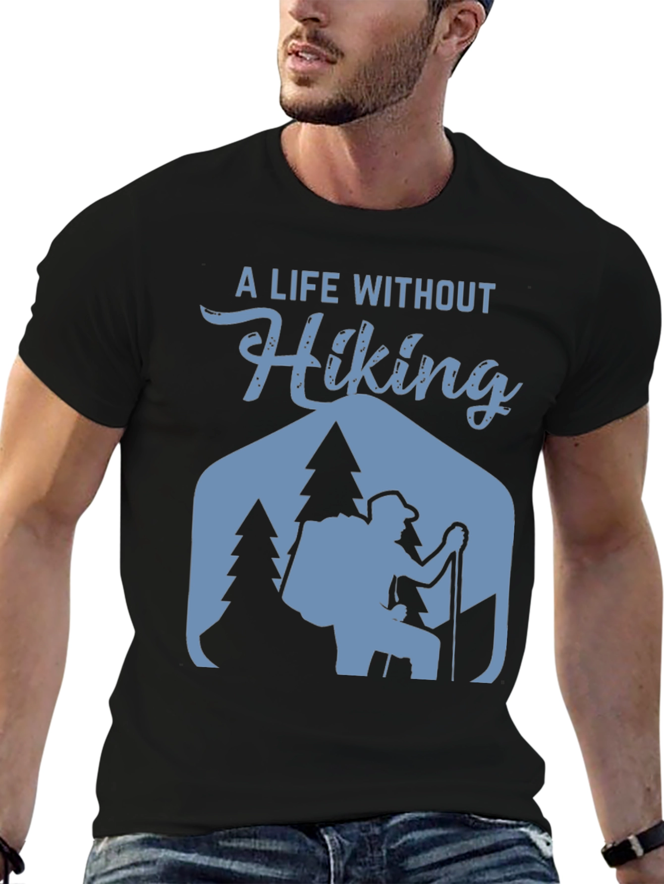 Black Hiking Life T-Shirt - Outdoor Adventure Tee view 6