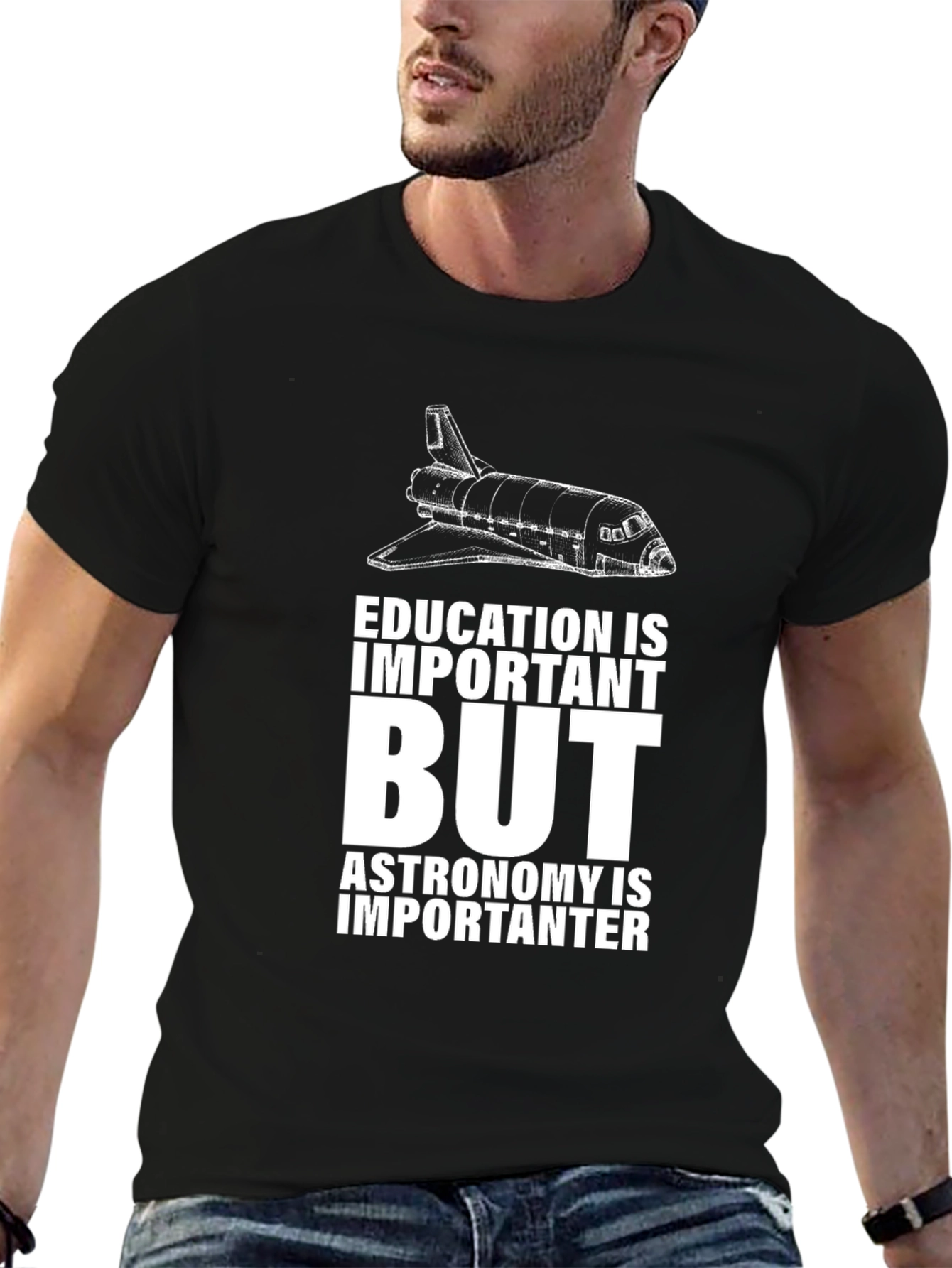 Black Astronomy is Importanter Funny Graphic Tee view 6
