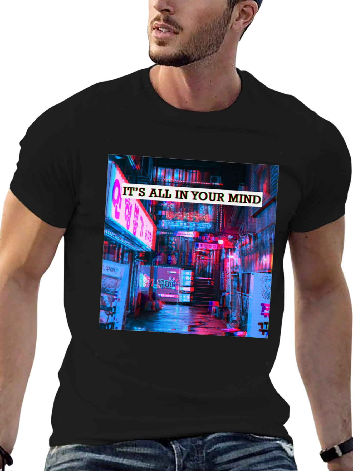 Black Mindscape Graphic Tee view 6