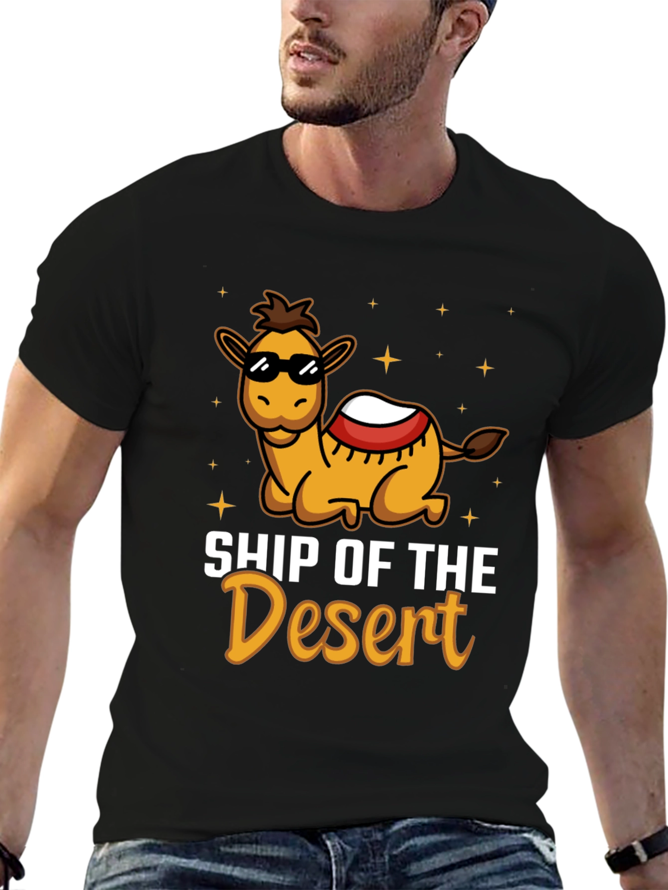 Black Cool Camel "Ship of the Desert" Graphic Tee view 6