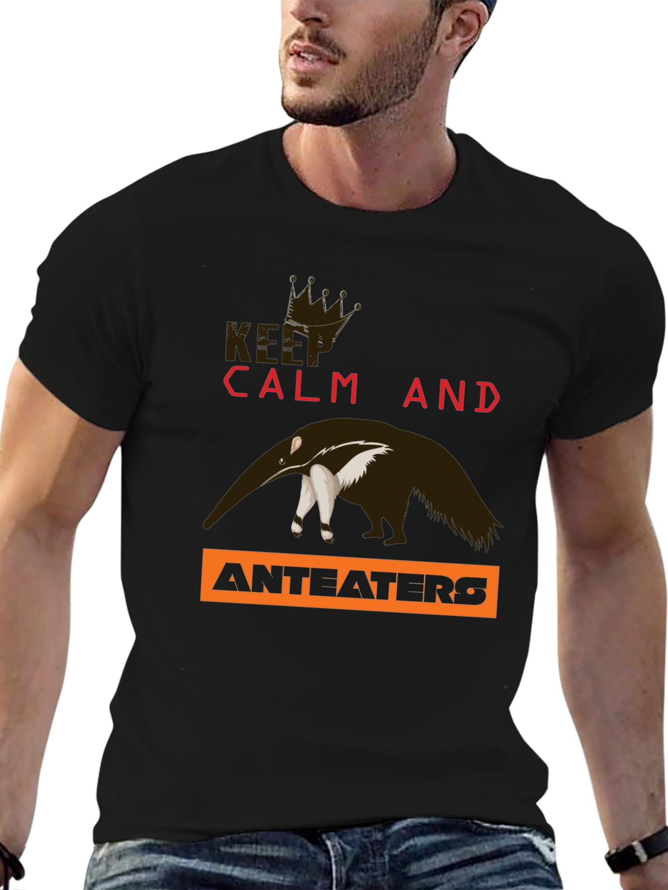 Black Keep Calm Anteaters T-Shirt view 6