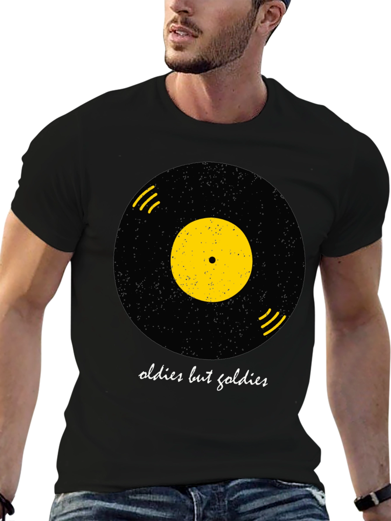 Black Oldies but Soldiers Graphic Tee - Vintage Vinyl Record Design view 6