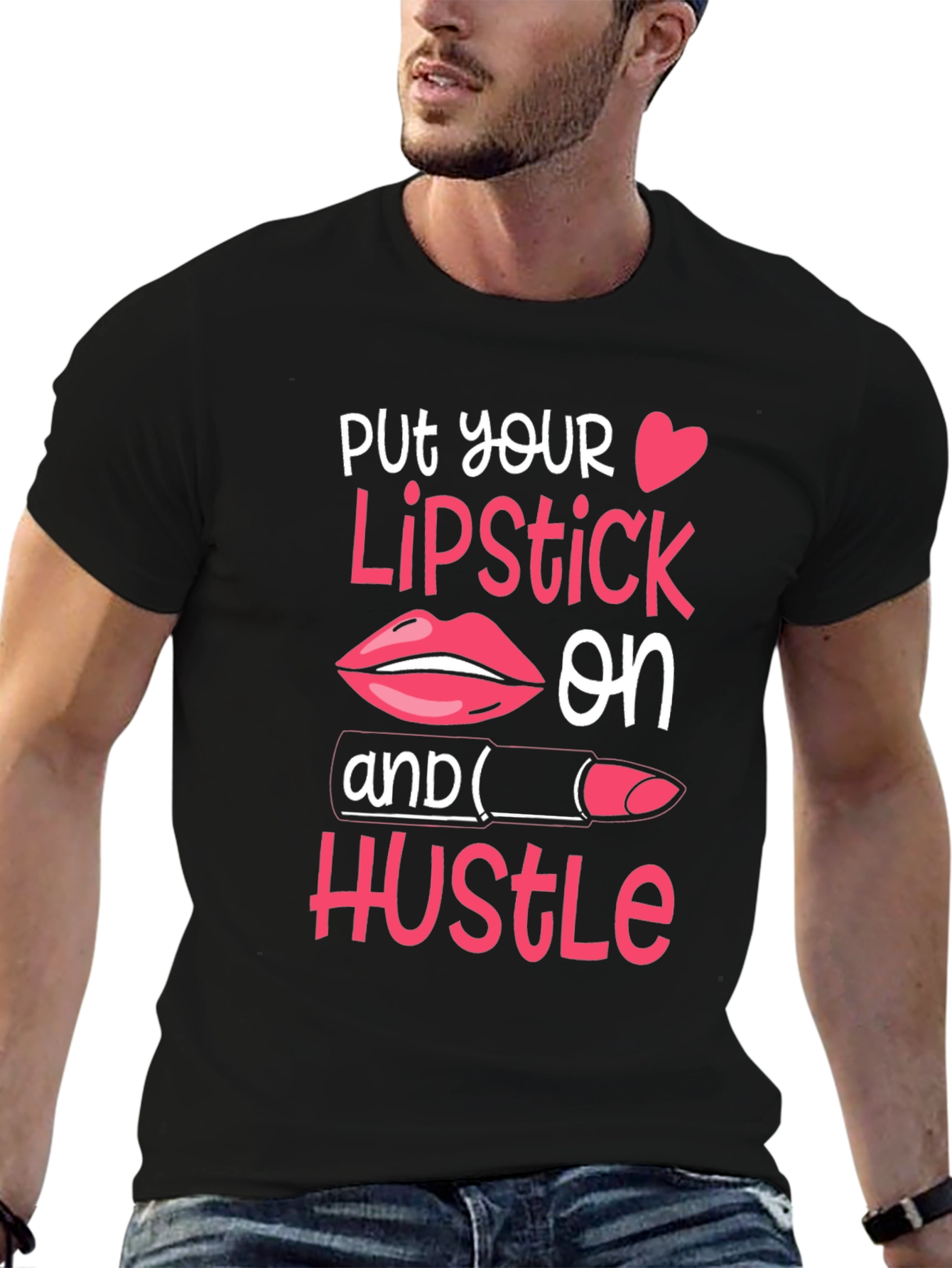 Black Put Your Lipstick On T-Shirt view 6