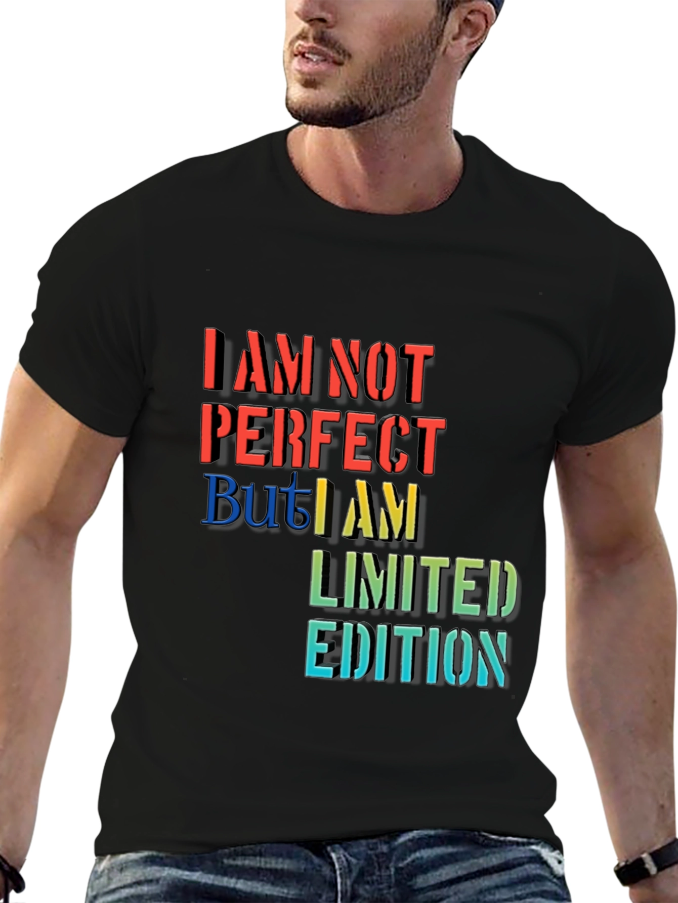 Black Limited Edition Graphic Tee - I AM NOT PERFECT view 6