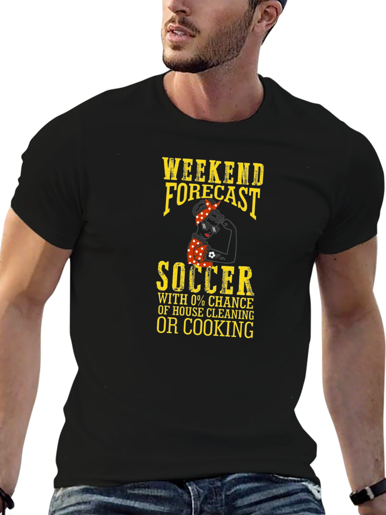 Black Weekend Forecast Soccer T-Shirt - No Cooking! view 6