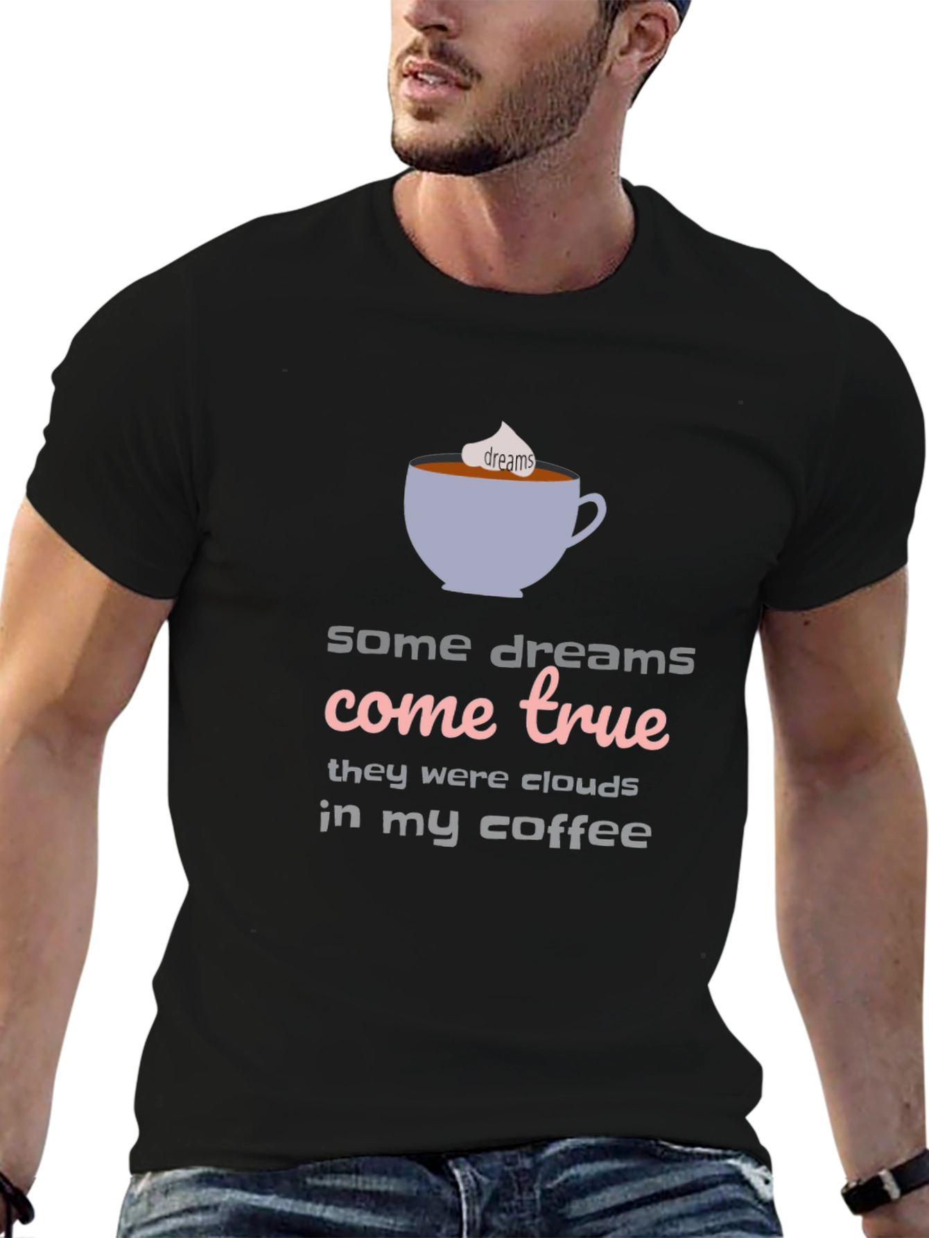 Black Dreams Come True Coffee T-Shirt - Unisex view 6