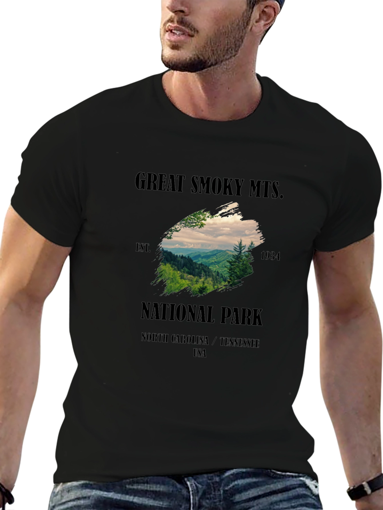 Black Great Smoky Mountains National Park T-Shirt view 6